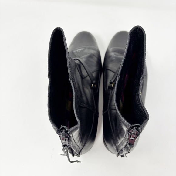 VELEZ Women’s Black Leather Boots Zip Up Buckle Logo Made In Columbia Size 38 - Picture 8 of 13